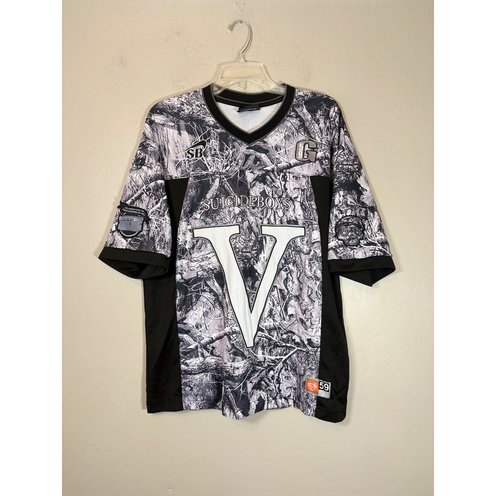 Rare G59 GreyFiveNine $uicideboy$ Camo Football Jersey V IX Size Large L